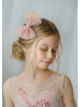 Pink Tulle 3D Flowers High Low Flower Girl Dress